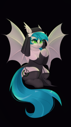 Size: 1500x2668 | Tagged: safe, artist:smooth_wild, oc, oc:sister note, bat pony, clothes, garter belt, garters, nun, praying, stockings, thigh highs