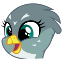 Size: 128x128 | Tagged: safe, artist:joey, gabby, griffon, derpibooru, g4, .svg available, bust, cute, derpibooru badge, female, gabbybetes, meta, open mouth, open smile, portrait, simple background, smiling, solo, svg, transparent background, vector