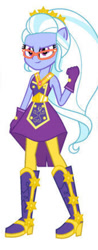 Size: 443x1135 | Tagged: safe, artist:sarahalen, sugarcoat, human, equestria girls, g4, alternate universe, boots, clothes swap, cowboy boots, crystal guardian, high heel boots, shoes, simple background, sleeveless, solo, vector, white background