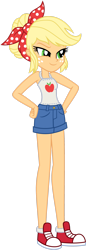 Size: 1024x2964 | Tagged: safe, artist:emeraldblast63, applejack, human, equestria girls, equestria girls series, g4, street chic, spoiler:eqg series (season 2), bare shoulders, converse, female, fixed, shoes, simple background, sleeveless, solo, transparent background