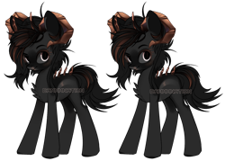 Size: 1280x918 | Tagged: safe, artist:dammmnation, oc, oc only, pony, chest fluff, duo, horns, simple background, transparent background