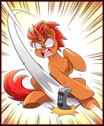 Size: 1500x1809 | Tagged: safe, artist:nekoshiei, oc, oc only, oc:pixel grip, pony, unicorn, angry, chest fluff, controller, male, open mouth, rage, rage quit, screaming, solo, stallion