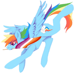 Size: 640x640 | Tagged: safe, artist:anyponyrequests, rainbow dash, pegasus, pony, g4, female, flag, flying, headcanon, lesbian, lesbian pride flag, looking down, mare, mouth hold, pride, pride flag, sexuality headcanon, simple background, solo, transparent background