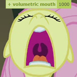 Size: 270x270 | Tagged: safe, edit, edited screencap, screencap, fluttershy, pegasus, pony, derpibooru, g4, season 1, stare master, 1000, caption, cropped, derpimilestone, faic, female, floppy ears, image macro, mare, mawshot, meta, nose in the air, open mouth, screaming, solo, tags, text, uvula, volumetric mouth
