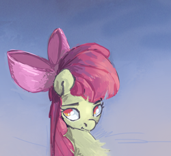 Size: 1100x1000 | Tagged: safe, artist:megalura, apple bloom, earth pony, pony, g4, bust, female, filly, foal, solo
