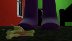 Size: 800x454 | Tagged: safe, rarity, changedling, changeling, human, equestria girls, g4, boots, boots shot, high heel boots, legs, micro, offscreen character, pictures of legs, shoes, solo focus, this will end in death