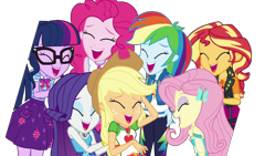 Size: 1920x1080 | Tagged: safe, artist:rarityvrymercollectiveoriginals, edit, edited screencap, screencap, applejack, fluttershy, pinkie pie, rainbow dash, rarity, sci-twi, sunset shimmer, twilight sparkle, human, equestria girls, equestria girls specials, g4, my little pony equestria girls: better together, my little pony equestria girls: rollercoaster of friendship, background removed, geode of empathy, geode of fauna, geode of shielding, geode of sugar bombs, geode of super speed, geode of super strength, geode of telekinesis, humane five, humane seven, humane six, magical geodes, not a vector, rarity peplum dress, simple background, transparent background