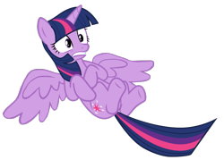 Size: 785x563 | Tagged: safe, artist:benpictures1, twilight sparkle, alicorn, pony, g4, princess twilight sparkle (episode), cute, female, gritted teeth, inkscape, lying down, mare, on back, scared, simple background, solo, spread wings, teeth, transparent background, twiabetes, twilight sparkle (alicorn), vector, wings