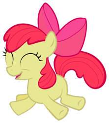 Size: 418x470 | Tagged: safe, artist:brainchildeats, apple bloom, earth pony, pony, g4, .svg available, eyes closed, female, filly, foal, jumping, simple background, solo, svg, transparent background, vector