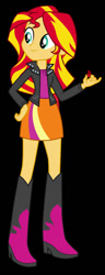 Size: 441x1152 | Tagged: safe, sunset shimmer, human, equestria girls, g4, black background, boots, high heel boots, shoes, simple background, solo