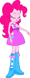 Size: 677x1723 | Tagged: safe, artist:dustinwatsongkx, pinkie pie, human, equestria girls, g4, boots, clothes, high heel boots, pinkie pie's skirt, shirt, shoes, simple background, skirt, solo, transparent background