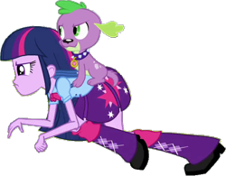 Size: 534x416 | Tagged: safe, artist:pascalmulokozi2, edit, edited screencap, screencap, spike, twilight sparkle, alicorn, dog, human, equestria girls, g4, my little pony equestria girls, background removed, clothes, duo, legs, simple background, skirt, spike the dog, transparent background, twilight sparkle (alicorn)