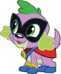 Size: 252x306 | Tagged: safe, artist:pascalmulokozi2, edit, edited screencap, screencap, spike, spike the regular dog, dog, equestria girls, equestria girls specials, g4, movie magic, background removed, humdrum costume, power ponies, simple background, solo, transparent background