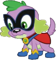 Size: 185x198 | Tagged: safe, edit, edited screencap, editor:pascalmulokozi2, screencap, spike, spike the regular dog, dog, equestria girls, equestria girls specials, g4, my little pony equestria girls: movie magic, background removed, humdrum costume, power ponies, simple background, solo, transparent background