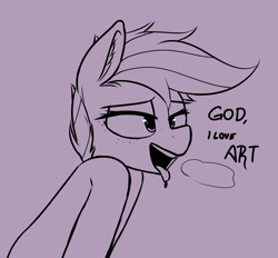 Size: 2826x2618 | Tagged: safe, artist:pinkberry, scootaloo, pegasus, pony, g4, ahegao, bust, doodle, high res, lineart, open mouth, portrait, sketch, solo, tongue out