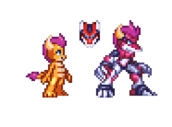 Size: 1488x1104 | Tagged: safe, smolder, dragon, g4, biometal, mega man (series), megaman zx, pixel art, simple background, sprite, transparent background