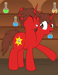 Size: 442x566 | Tagged: safe, artist:mlpconjoinment, edit, oc, oc only, oc:note flash, pony, unicorn, clone, conjoined, conjoined twins, eyes closed, grin, male, multiple heads, open mouth, open smile, smiling, two heads, two heads are better than one