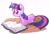 Size: 1992x1356 | Tagged: safe, artist:mar0x8, twilight sparkle, pony, unicorn, g4, book, female, lying, magic, mare, ponyloaf, prone, sitting, solo, unicorn twilight