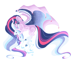 Size: 5900x5200 | Tagged: safe, artist:gigason, twilight sparkle, alicorn, pony, windigo, g4, absurd resolution, colored wings, hybrid wings, multicolored wings, simple background, solo, transparent background, twilight sparkle (alicorn), windigofied, wings