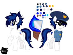 Size: 2732x2048 | Tagged: safe, artist:xcosmicghostx, oc, oc only, earth pony, pony, clothes, earth pony oc, female, hat, high res, mare, police, police uniform, raised hoof, simple background, sunglasses, white background