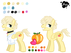 Size: 2732x2048 | Tagged: safe, artist:xcosmicghostx, oc, oc only, pegasus, pony, choker, clothes, grin, high res, male, pegasus oc, reference sheet, show accurate, simple background, smiling, solo, stallion, story included, white background, wings