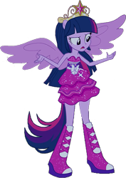 Size: 621x875 | Tagged: safe, artist:pascalmulokozi2, edit, edited screencap, screencap, twilight sparkle, human, equestria girls, g4, my little pony equestria girls, background removed, bare shoulders, big crown thingy, element of magic, fall formal outfits, jewelry, ponied up, regalia, simple background, sleeveless, solo, strapless, transparent background, twilight sparkle (alicorn)