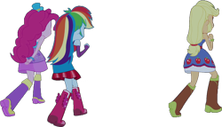 Size: 1232x704 | Tagged: safe, edit, edited screencap, editor:pascalmulokozi2, screencap, applejack, pinkie pie, rainbow dash, human, equestria girls, g4, my little pony equestria girls, background removed, bare shoulders, fall formal outfits, simple background, sleeveless, strapless, transparent background, trio