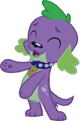 Size: 417x637 | Tagged: safe, edit, edited screencap, editor:pascalmulokozi2, screencap, spike, dog, equestria girls, g4, background removed, bipedal, clapping, eyes closed, simple background, solo, spike the dog, transparent background