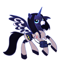 Size: 1640x1860 | Tagged: safe, artist:jowyb, oc, oc only, alicorn, pony, 2012, alicorn oc, crossover, ghostbusters, horn, mealy mouth (coat marking), old art, simple background, solo, transparent background, wings