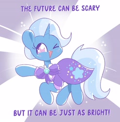 Size: 2888x2919 | Tagged: safe, artist:typhwosion, trixie, pony, unicorn, g4, blushing, cape, clothes, cute, diatrixes, female, high res, looking at you, mare, one eye closed, open mouth, positive ponies, smiling, smiling at you, solo, wink, winking at you