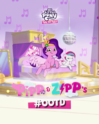 Size: 645x811 | Tagged: safe, screencap, pipp petals, zipp storm, pegasus, pony, g5, my little pony: tell your tale, commercial, duo, duo female, female, looking at you, mare, royal sisters (g5), siblings, sisters, youtube link