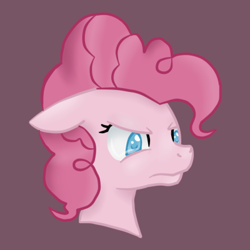 Size: 400x400 | Tagged: safe, artist:fluttergore, pinkie pie, earth pony, pony, g4, angry, bust, discorded, female, floppy ears, frown, mare, meanie pie, when she doesn't smile