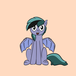 Size: 1080x1080 | Tagged: safe, artist:blitzypony, oc, oc only, oc:scrimmy, bat pony, pony, bat pony oc, bat wings, commission, looking at you, male, simple background, sitting, solo, stallion, wings, ych result