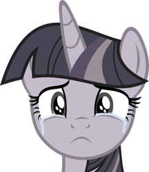 Size: 3375x3902 | Tagged: safe, artist:slb94, artist:wardex101, edit, twilight sparkle, alicorn, pony, g4, to where and back again, crying, crylight sparkle, discorded, discorded twilight, female, high res, looking at you, mare, sad, simple background, solo, teary eyes, transparent background, twilight sparkle (alicorn), twilight tragedy, vector