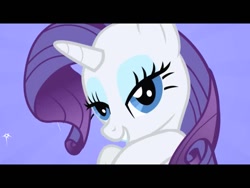 Size: 640x480 | Tagged: safe, screencap, rarity, pony, unicorn, friendship is magic, g4, season 1, bedroom eyes, eyelashes, female, letterboxing, looking at you, mare, smiling, smiling at you, solo