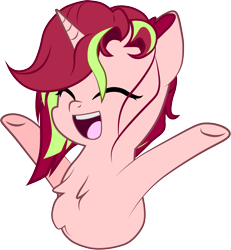 Size: 1989x2149 | Tagged: safe, artist:c.a.m.e.l.l.i.a, oc, oc only, oc:camelli glory, pony, unicorn, female, happy, mare, simple background, solo, transparent background