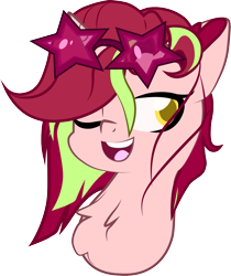 Size: 1501x1789 | Tagged: safe, artist:c.a.m.e.l.l.i.a, oc, oc only, oc:camelli glory, pony, unicorn, female, happy, mare, simple background, solo, sunglasses, transparent background