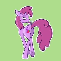 Size: 2048x2048 | Tagged: safe, artist:pfeffaroo, berry punch, berryshine, earth pony, pony, g4, alcohol, berry butt, blushing, butt, drinking, drunk, high res, lidded eyes, martini glass, plot, solo, underhoof