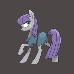 Size: 2048x2048 | Tagged: safe, artist:pfeffaroo, maud pie, earth pony, pony, g4, clothes, dress, female, high res, mare, raised hoof, simple background, solo