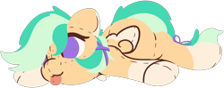Size: 1739x692 | Tagged: safe, artist:rhythmpixel, oc, oc only, oc:summer ray, original species, pegasus, plush pony, pony, :p, plushie, simple background, solo, tongue out, transparent background