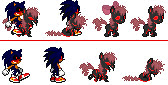 Size: 168x85 | Tagged: safe, artist:jerkovich, apple bloom, earth pony, hedgehog, pony, undead, zombie, zombie pony, story of the blanks, g4, .exe, blanked apple bloom, bow, creepypasta, female, filly, foal, hair bow, male, pixel art, red eyes, riding a pony, simple background, smiling, sonic the hedgehog, sonic the hedgehog (series), sonic.exe, sprite, white background