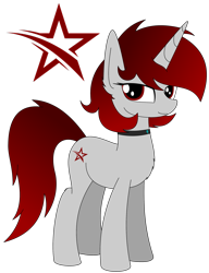 Size: 2055x2682 | Tagged: safe, artist:lonebigcity, oc, oc only, oc:sofia svetlyy, pony, unicorn, collar, female, full body, gradient mane, gradient tail, high res, hooves, horn, lidded eyes, mare, simple background, smiling, solo, standing, tail, transparent background, unicorn oc