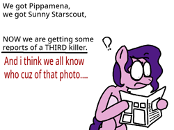 Size: 960x720 | Tagged: safe, editor:wonderwolf51, pipp petals, pegasus, pony, g5, my little pony: a new generation, angry, bipedal, confused, newspaper, pippamena, reading