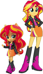 Size: 289x499 | Tagged: safe, edit, editor:pascalmulokozi2, sunset shimmer, human, equestria girls, g4, background removed, doll, equestria girls minis, simple background, solo, toy, transparent background
