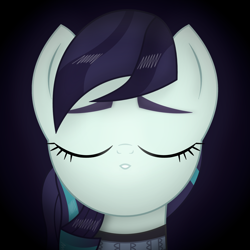 Size: 2400x2400 | Tagged: safe, artist:starless, derpibooru exclusive, coloratura, earth pony, pony, g4, eyes closed, female, high res, imminent kissing, kissing, kissy face, mare, offscreen character, pov, solo