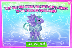 Size: 1038x692 | Tagged: safe, gameloft, teal crescent, crystal pegasus, crystal pony, pegasus, pony, g4, my little pony: magic princess, advertisement, armor, crystal guard, crystal guard armor, male, royal guard, stallion