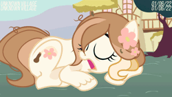 Size: 1280x720 | Tagged: safe, artist:dipi11, artist:unknownvillage3, oc, oc only, earth pony, pony, animated, earth pony oc, female, gif, lying down, mare, prone, sleeping, snoring, solo