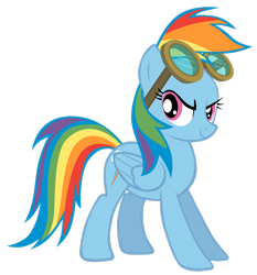 Size: 2363x2537 | Tagged: safe, artist:goblinengineer, rainbow dash, pegasus, pony, g4, season 1, swarm of the century, female, goggles, high res, mare, simple background, solo, transparent background, vector