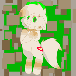 Size: 1000x1000 | Tagged: safe, artist:kyoshicadre, oc, oc only, food pony, pony, food, green eyes, marshmallow, marshmallow pony, nervous, ponified, solo