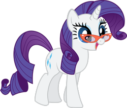 Size: 2652x2261 | Tagged: safe, artist:sakatagintoki117, rarity, pony, unicorn, g4, suited for success, .svg available, female, glasses, high res, mare, open mouth, rarity's glasses, simple background, solo, transparent background, vector